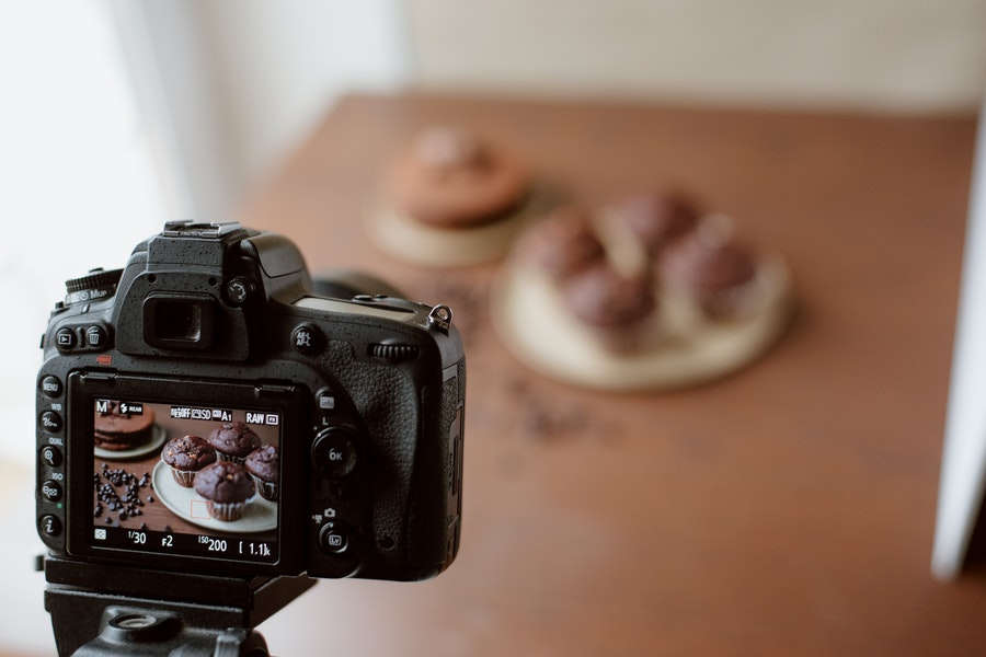 A product photography of cupcakes
