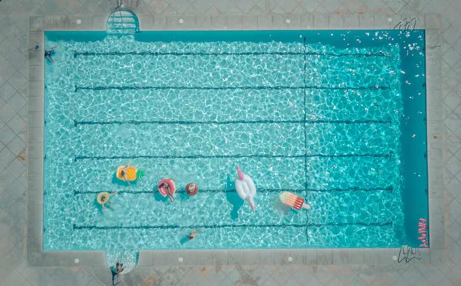 A recreational swimming pool