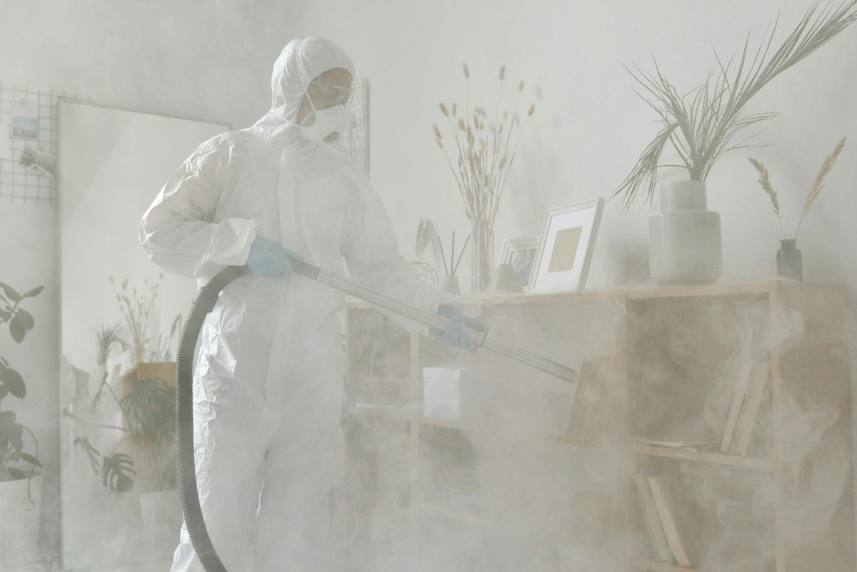 men fumigating-pests at home